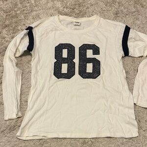 NWOT Victoria's Secret White and Black Long Sleeve Tee